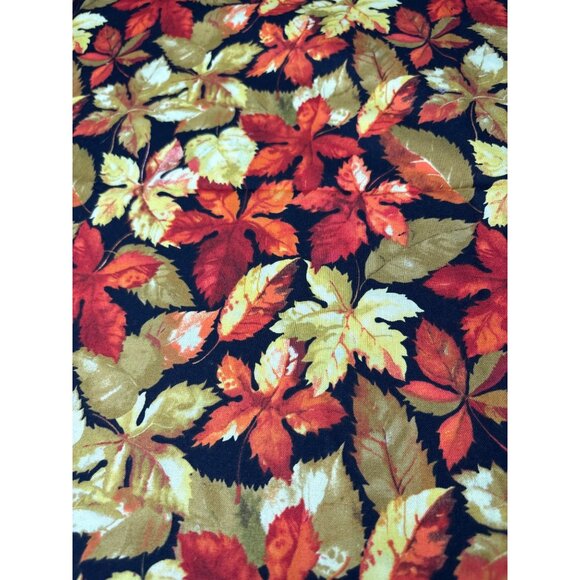 Autumn Leaf Print Cotton Fabric 17"x58" Warm Tones Crafts Quilting Decorating Pr - Picture 2 of 10